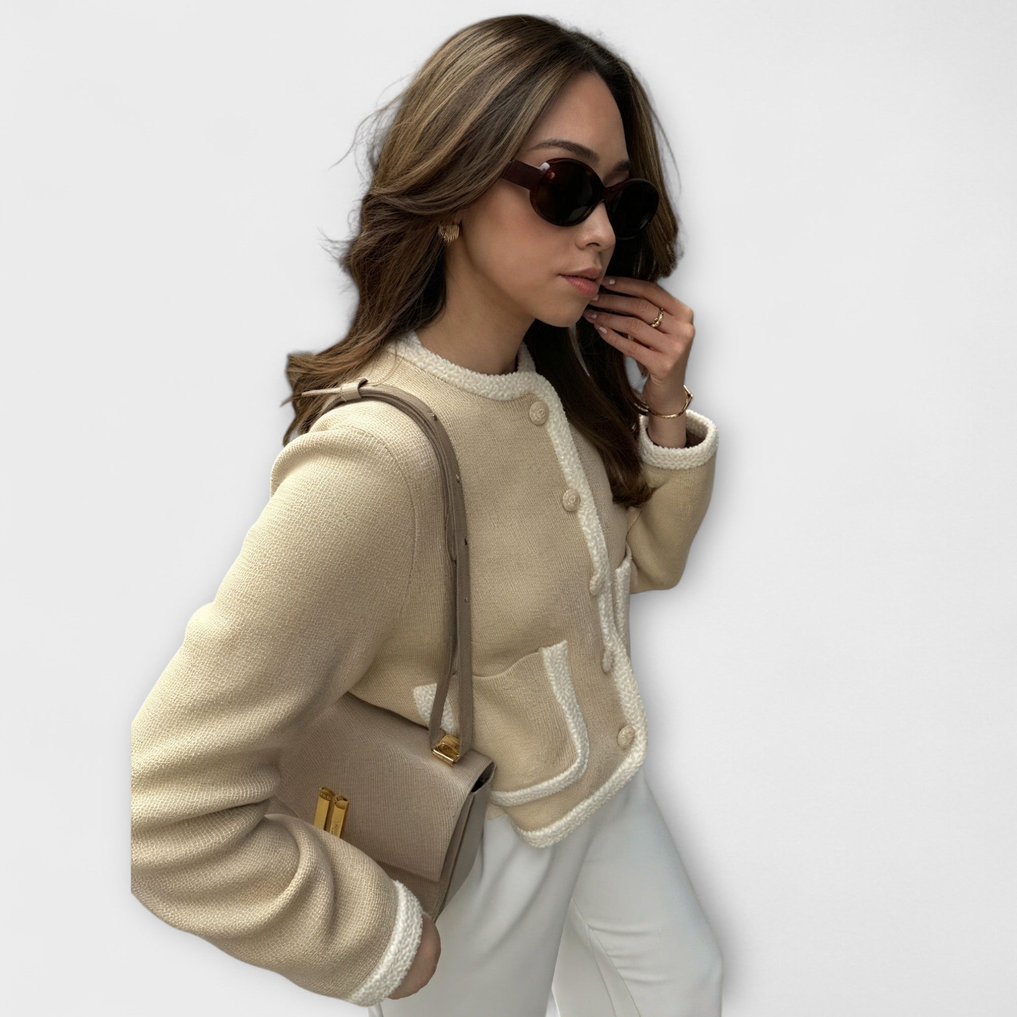 Polariou™ | Klassische Strickjacke mit Ziertaschen