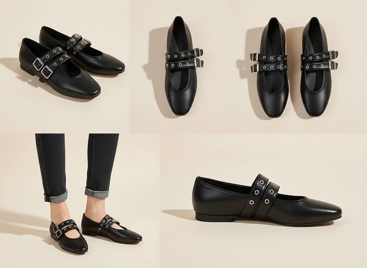 Ivy | Doppelte Schnalle Ballerinas