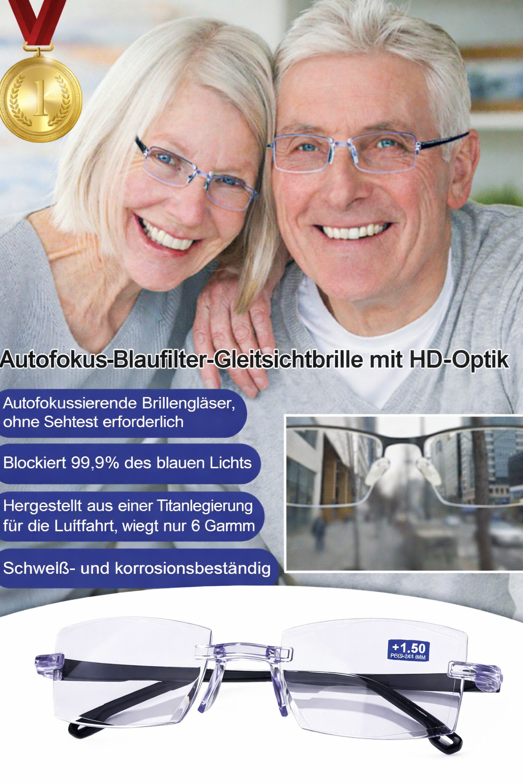Blaufilterbrille mit HD-Optik