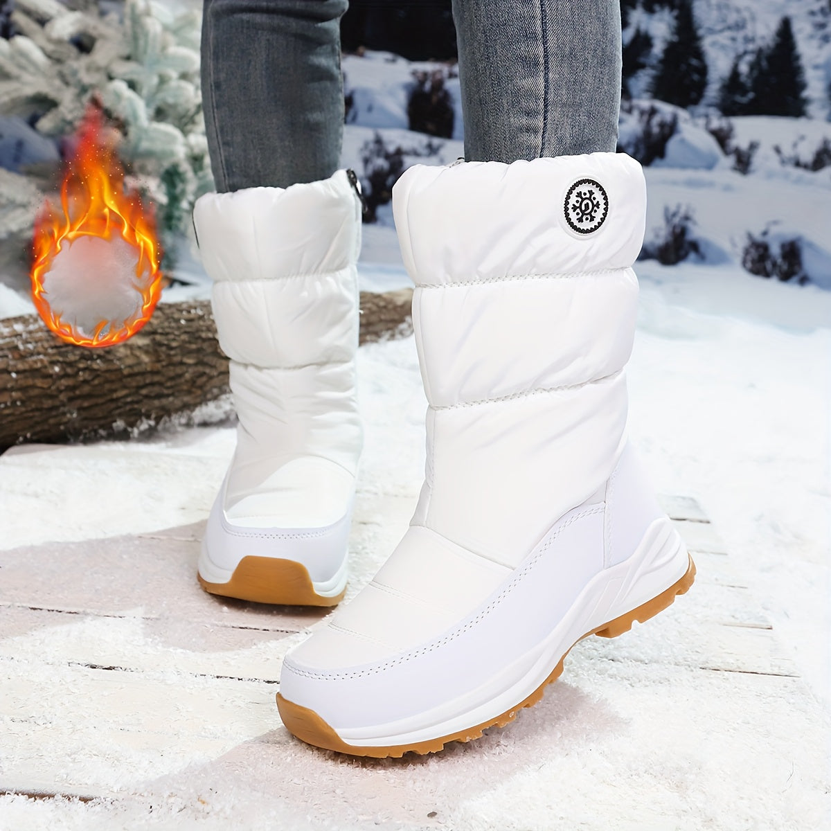 🔥Letzter Tag der Aktion 50% Rabatt - Hochwertige Winter-Mid-Calf Schneestiefel für Frauen