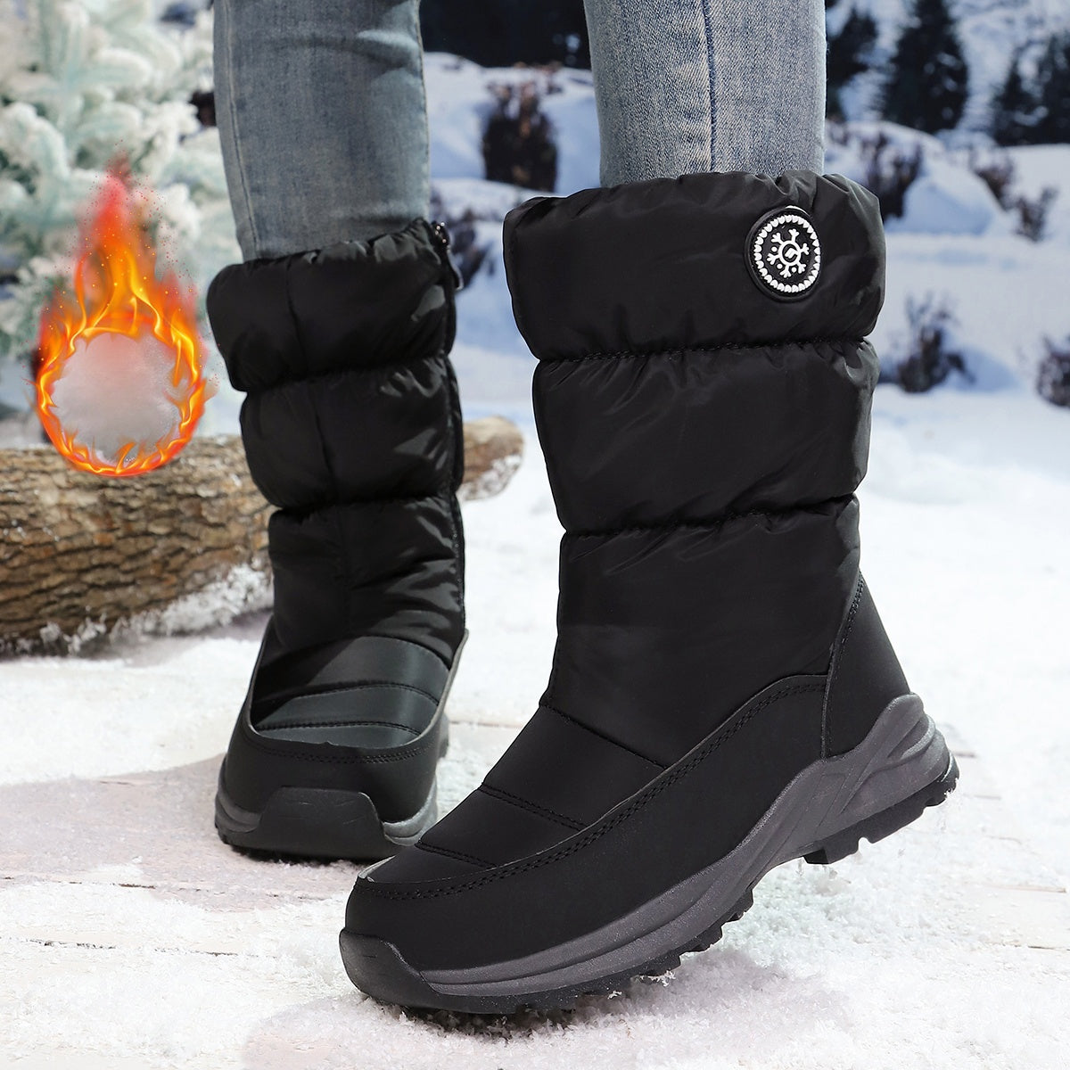 🔥Letzter Tag der Aktion 50% Rabatt - Hochwertige Winter-Mid-Calf Schneestiefel für Frauen
