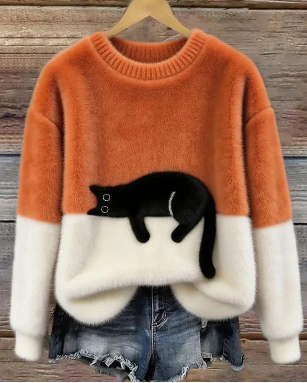 Luna - Damen Pullover mit Katzenmotiv