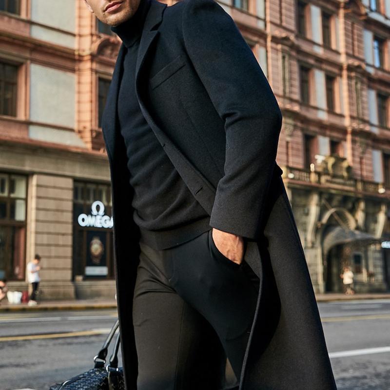 Polariou™ | Slim-Fit-Mantel mit Revers für Herren