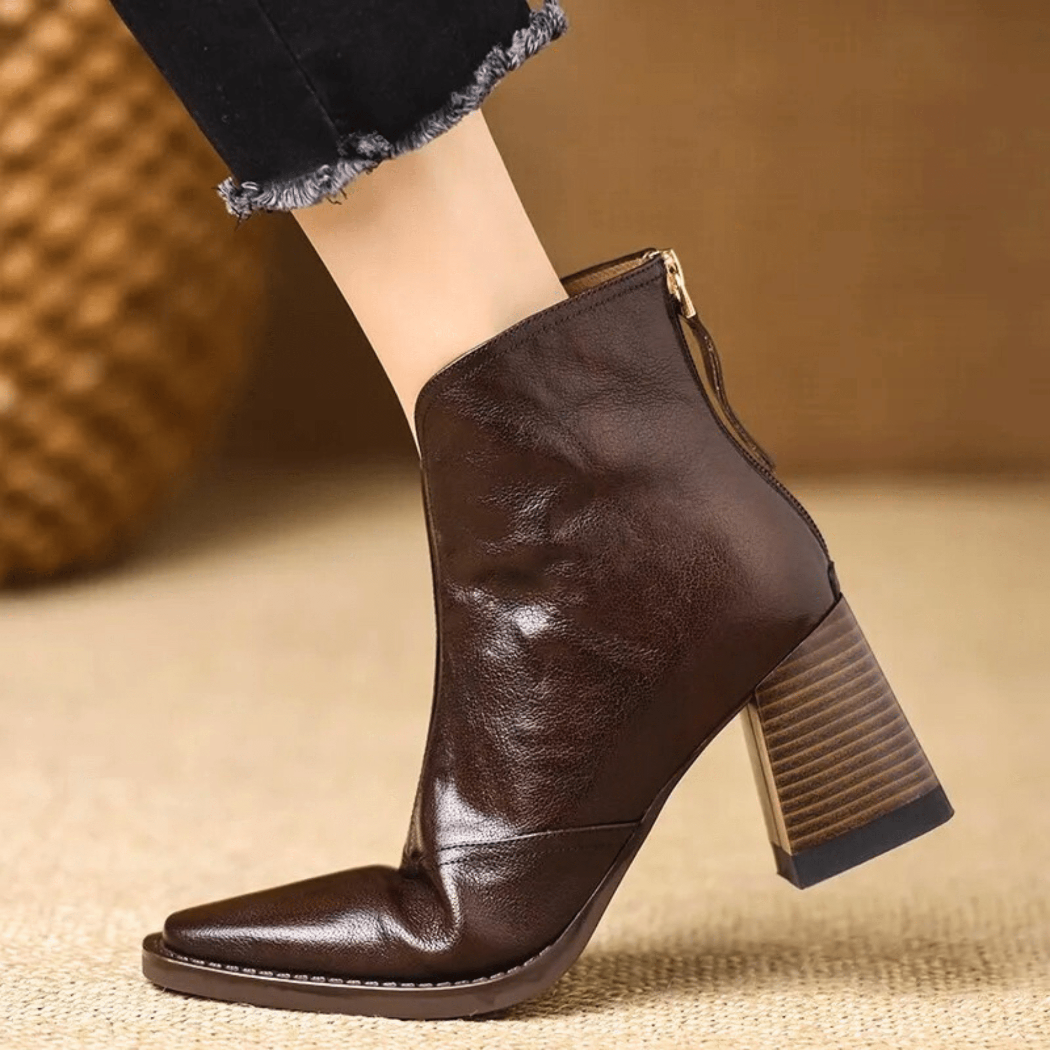 Ovelle | Klassische Stiefelette mit Absatz